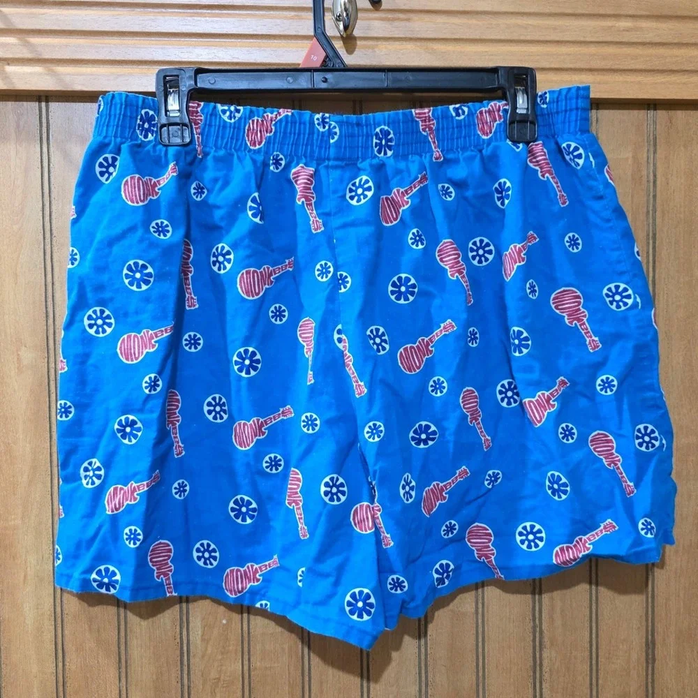 Bottoms Out‎ Novelty Boxer Shorts Guitar Print Blue Mens Sleepwear Large